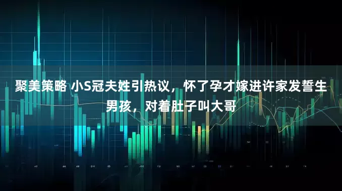 聚美策略 小S冠夫姓引热议，怀了孕才嫁进许家发誓生男孩，对着肚子叫大哥